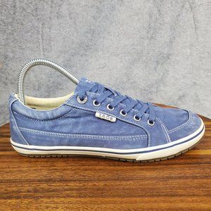 Taos Moc Star Shoes Women's 8 Faded Blue Canvas Low Top Lace Up Casual Sneakers
